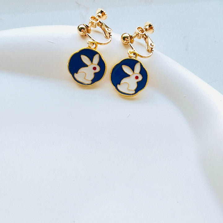 Double-Sided Bunny Earrings / Clip-on Earrings