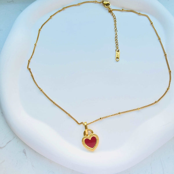 Double-sided Red Heart Necklace
