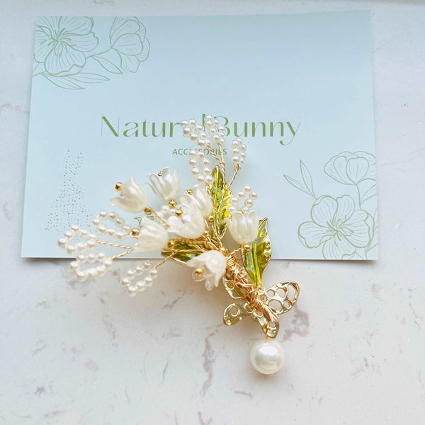 Chic Blooming Lily Of The Valley Brooch