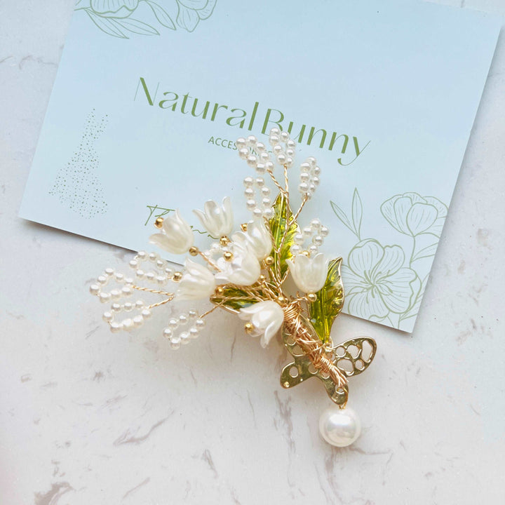 Chic Blooming Lily Of The Valley Brooch
