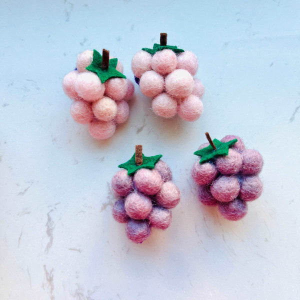 Handmade Wool Felt Grape Earrings/Ear Studs Natural Bunny Accessories 