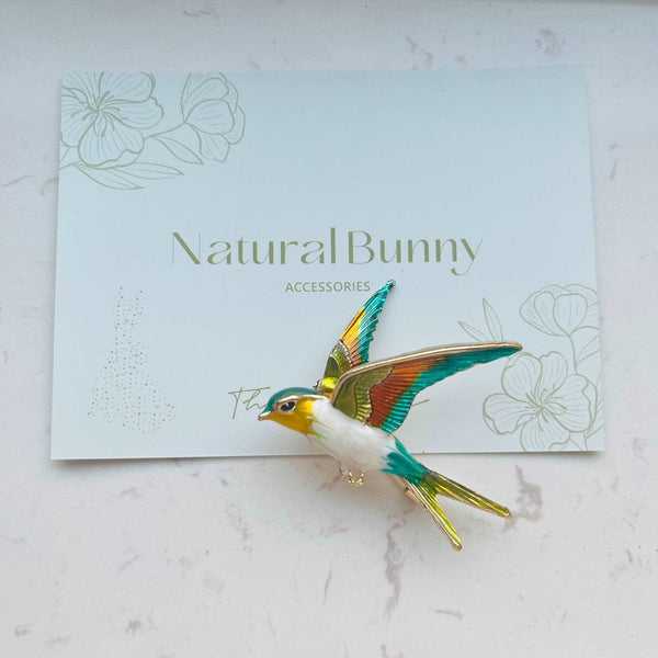 Vintage Hummingbird Brooch Natural Bunny Accessories 