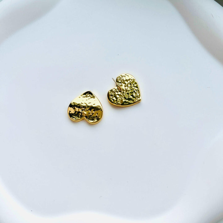 Colorful Geometric Heart Stud Earrings