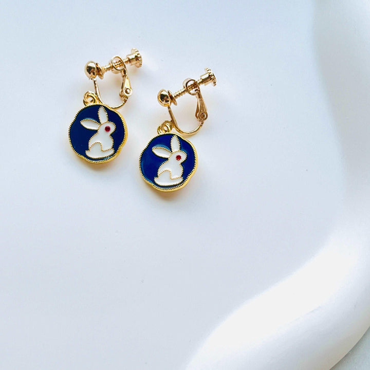 Double-Sided Bunny Earrings / Clip-on Earrings