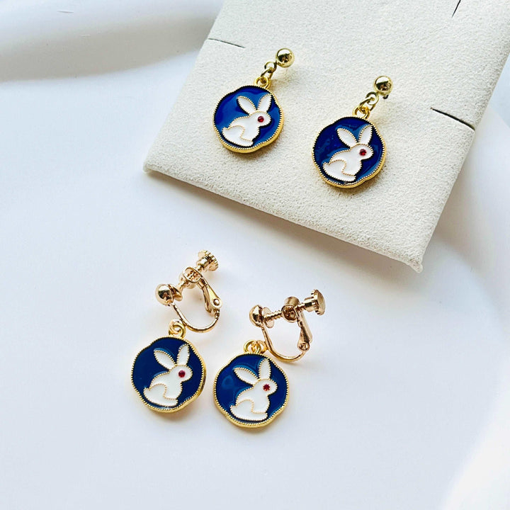 Double-Sided Bunny Earrings / Clip-on Earrings