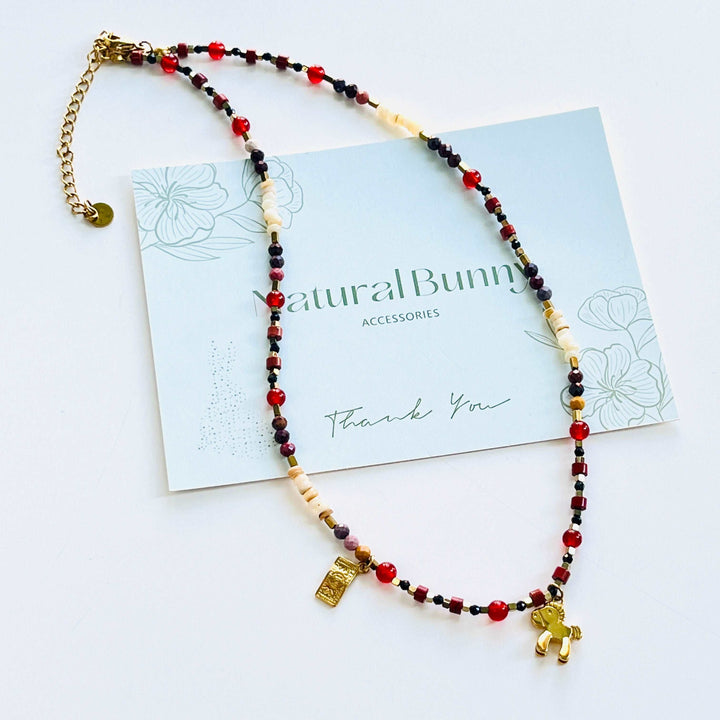 Lucky Horse Pendant Agate Shell Beaded Necklace