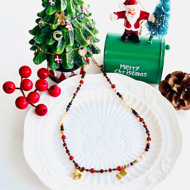 Lucky Horse Pendant Agate Shell Beaded Necklace