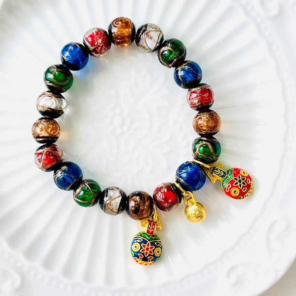 Multicolored Incense Ashes Colored Glaze Wealth Bracelet