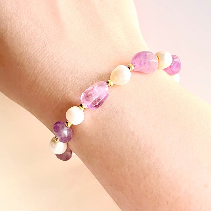Amethyst & Freshwater Pearl Bracelet - Natural Bunny Accessories
