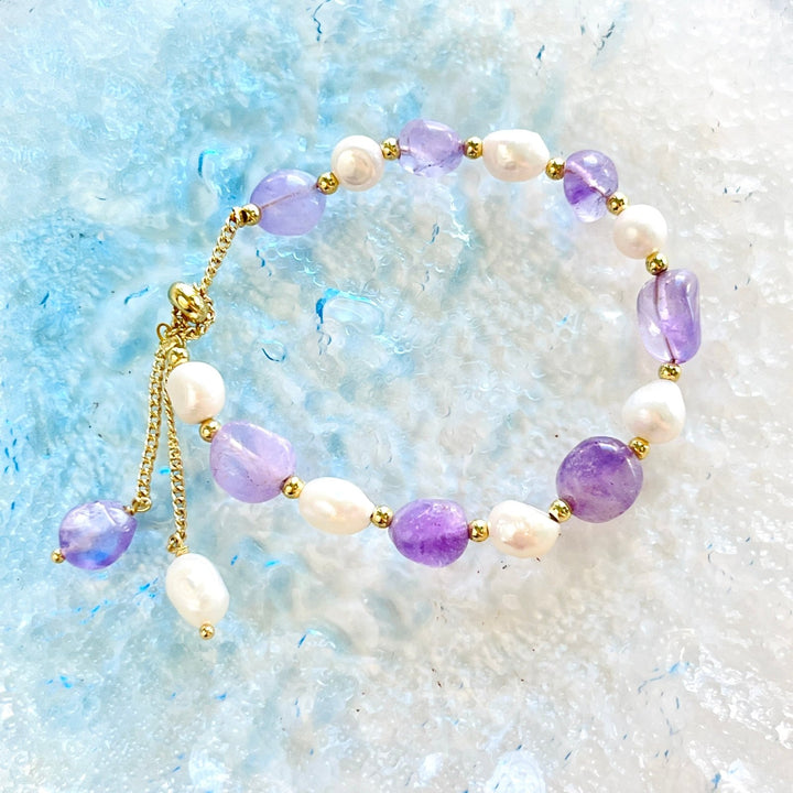 Amethyst & Freshwater Pearl Bracelet - Natural Bunny Accessories