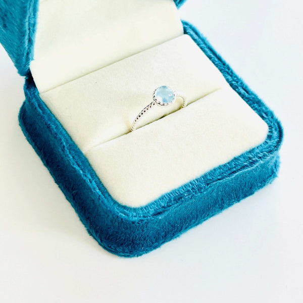 Aquamarine Sterling Silver Open Ring - Natural Bunny Accessories