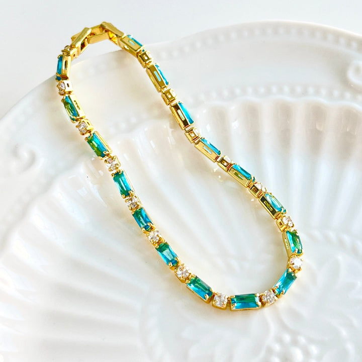 Atlantic Ocean Blue Tennis Bracelet - Natural Bunny Accessories