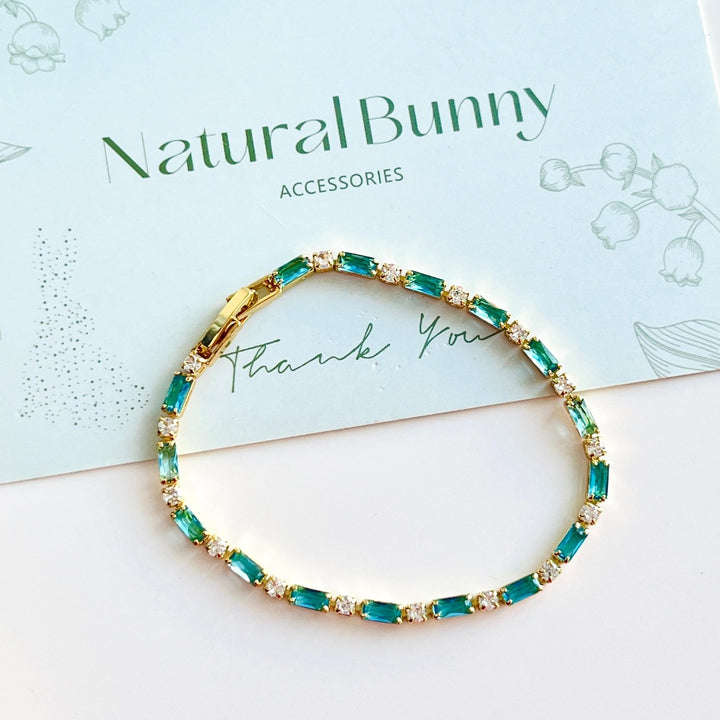 Atlantic Ocean Blue Tennis Bracelet - Natural Bunny Accessories