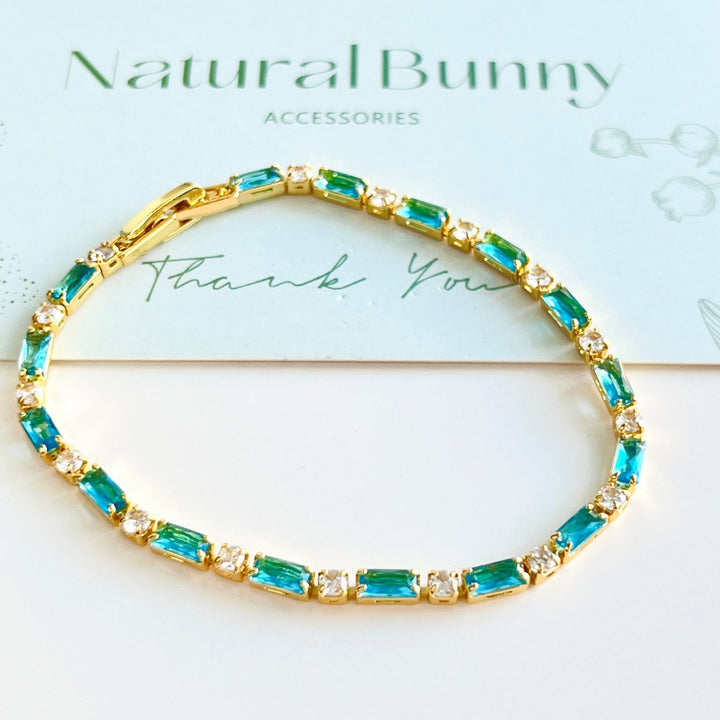 Atlantic Ocean Blue Tennis Bracelet - Natural Bunny Accessories