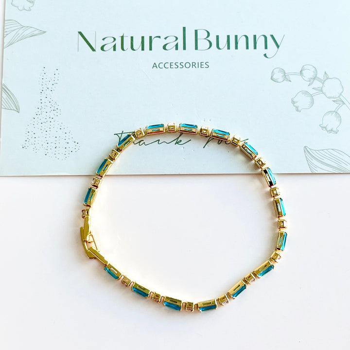 Atlantic Ocean Blue Tennis Bracelet - Natural Bunny Accessories