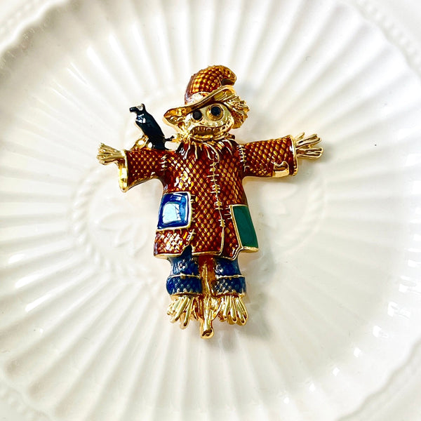 Autumn Harvest Scarecrow Brooch - Natural Bunny Accessories