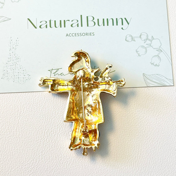 Autumn Harvest Scarecrow Brooch - Natural Bunny Accessories