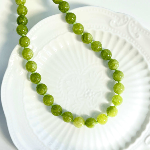 Avocado Green Beaded Necklace