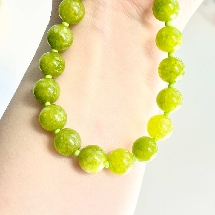 Avocado Green Beaded Necklace