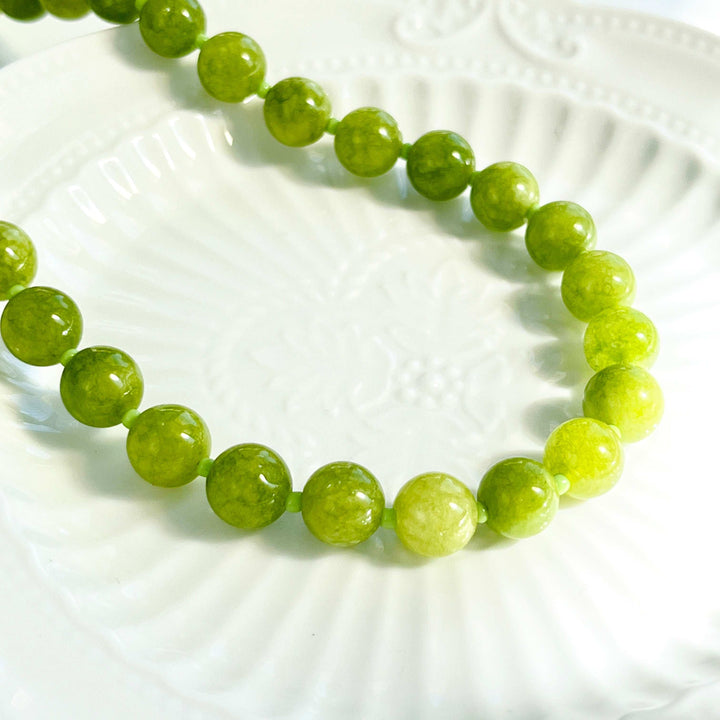 Avocado Green Beaded Necklace