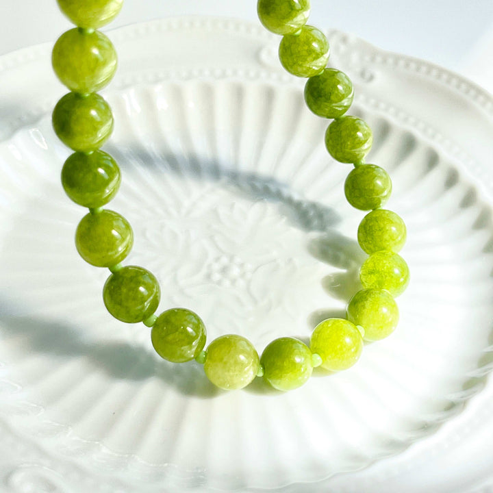 Avocado Green Beaded Necklace
