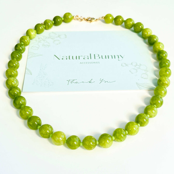 Avocado Green Beaded Necklace