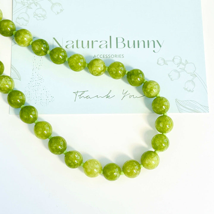 Avocado Green Beaded Necklace