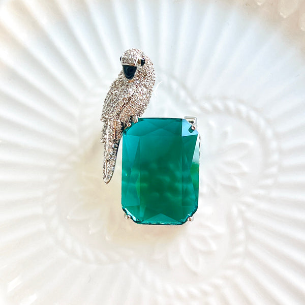 Bird On A Rock Brooch