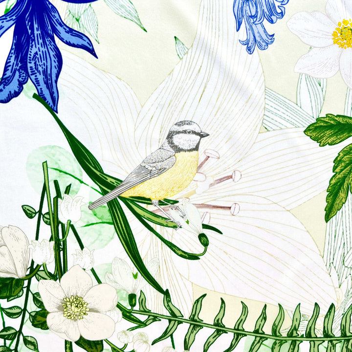 Blooming Flower Print Silk Scarf