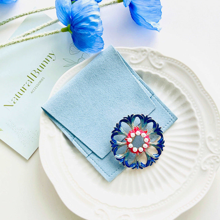 Blue Cornflower Brooch - Natural Bunny Accessories