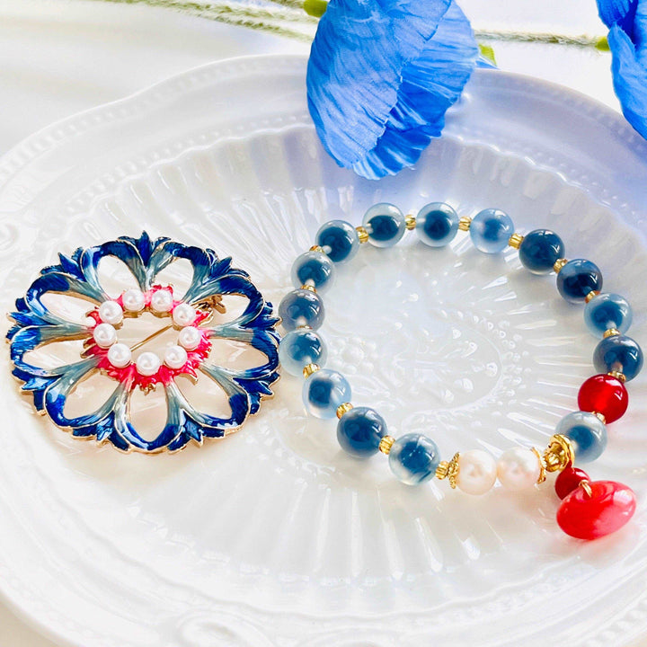 Blue Cornflower Brooch - Natural Bunny Accessories