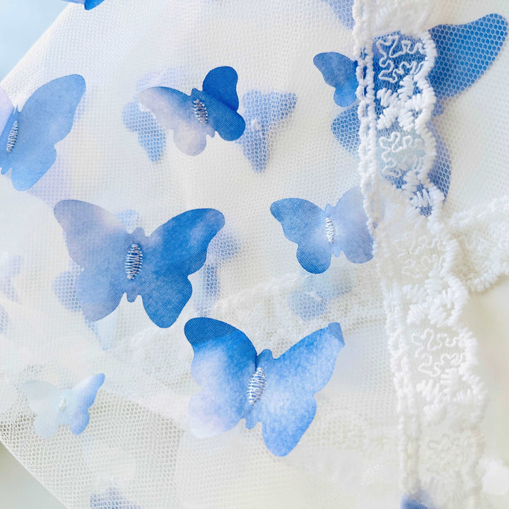 Blue Fluttering Butterflies Hair Bandana