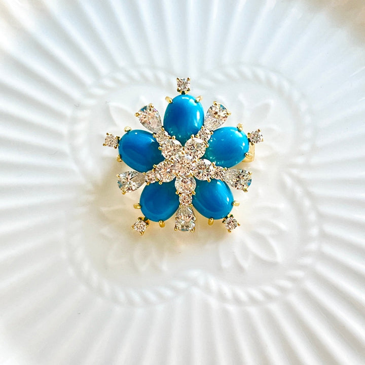 Blue Forget - Me - Not Flower Brooch - Natural Bunny Accessories