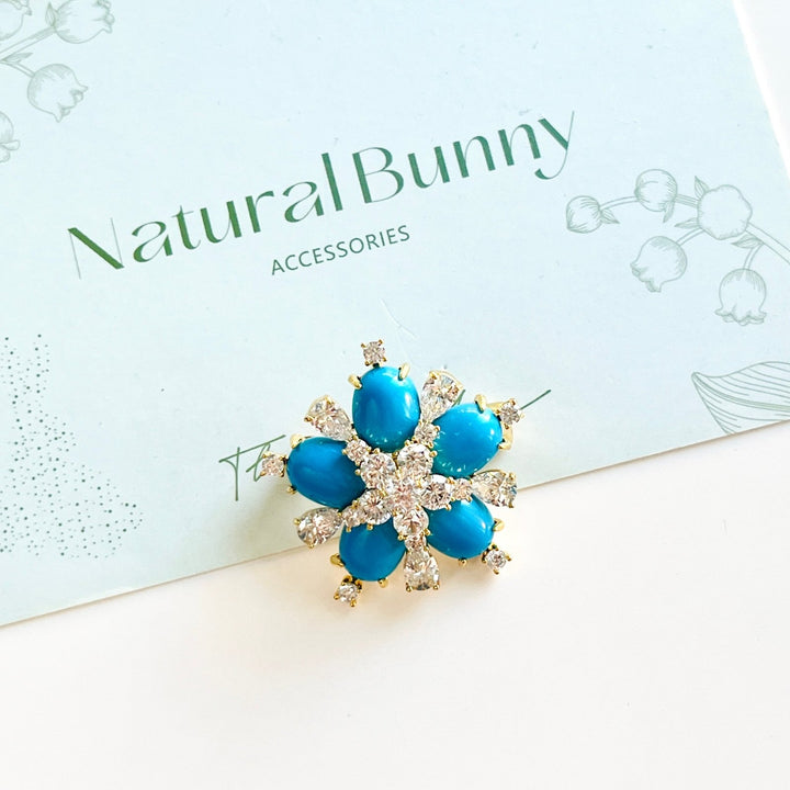Blue Forget - Me - Not Flower Brooch - Natural Bunny Accessories