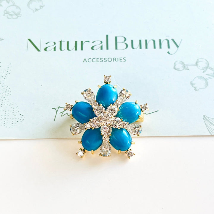 Blue Forget - Me - Not Flower Brooch - Natural Bunny Accessories