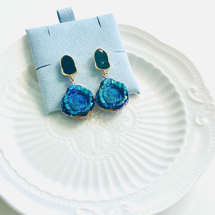 Blue Galaxy Dangle Earrings