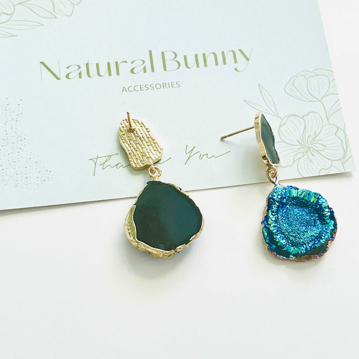 Blue Galaxy Dangle Earrings