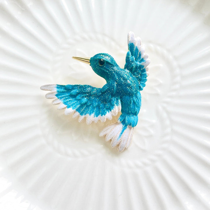 Blue Kingfisher Bird Brooch - Natural Bunny Accessories