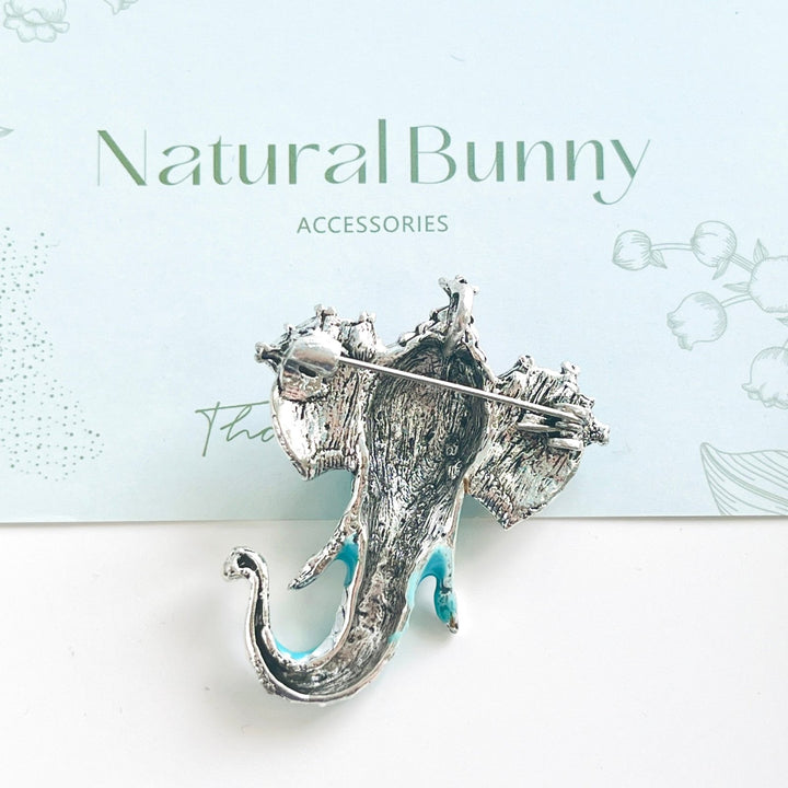 Blue Lucky Elephant Brooch - Natural Bunny Accessories