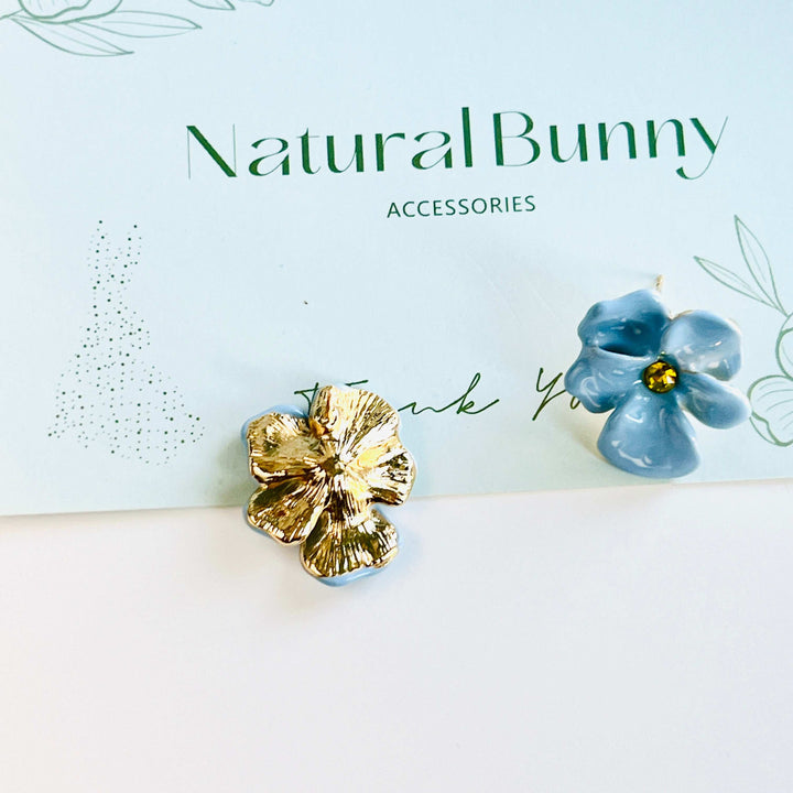 Blue Orchid Stud Earrings