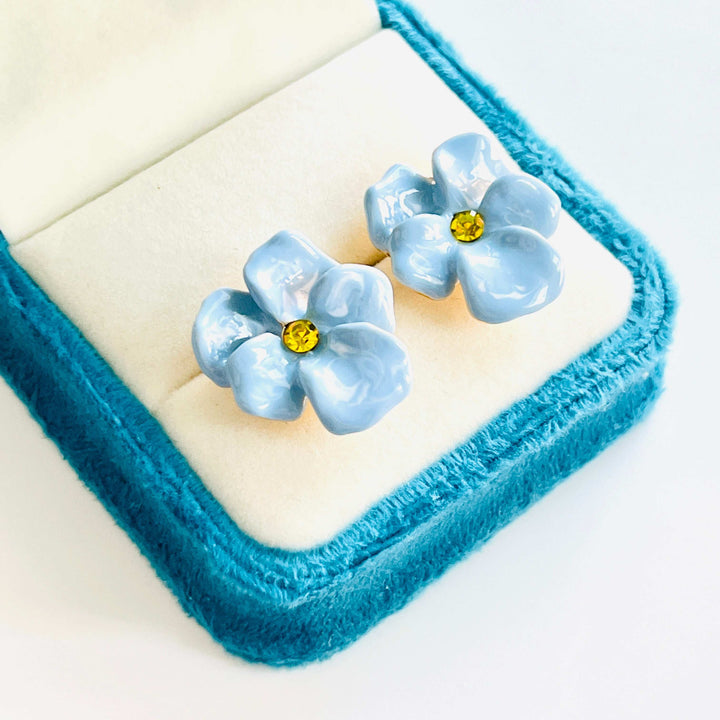 Blue Orchid Stud Earrings