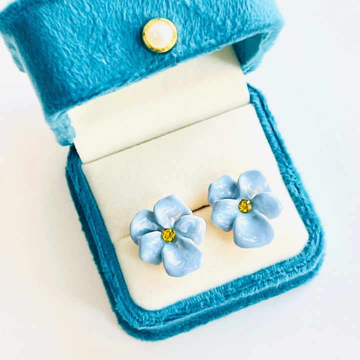 Blue Orchid Stud Earrings