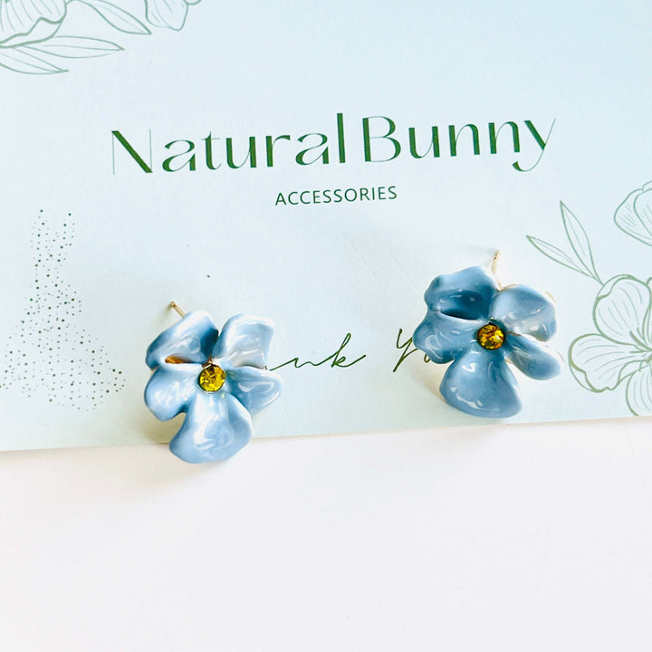 Blue Orchid Stud Earrings