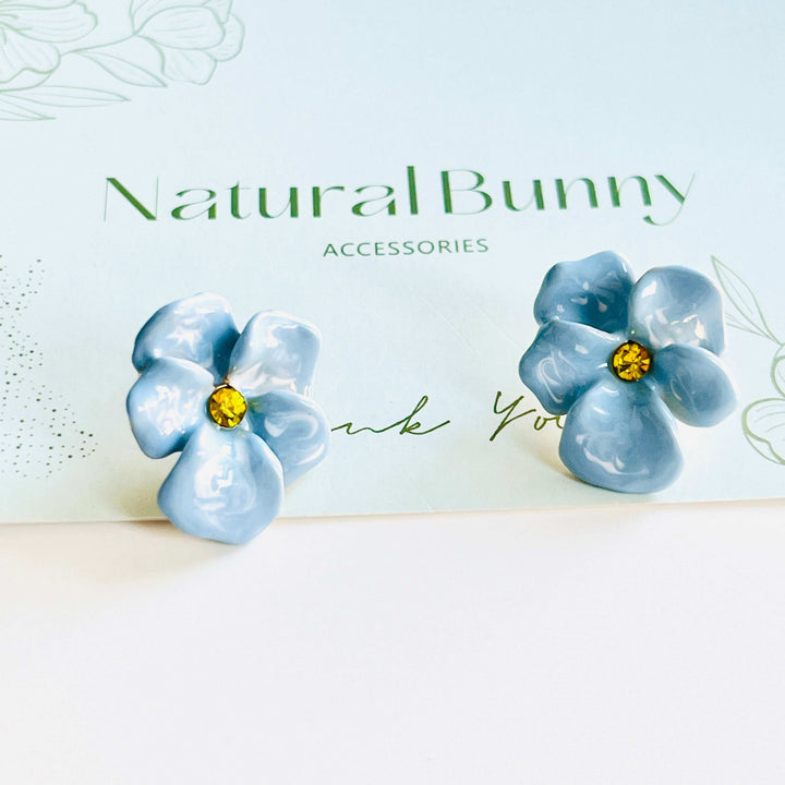 Blue Orchid Stud Earrings