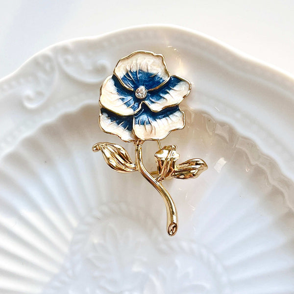 Blue Pansy Brooch