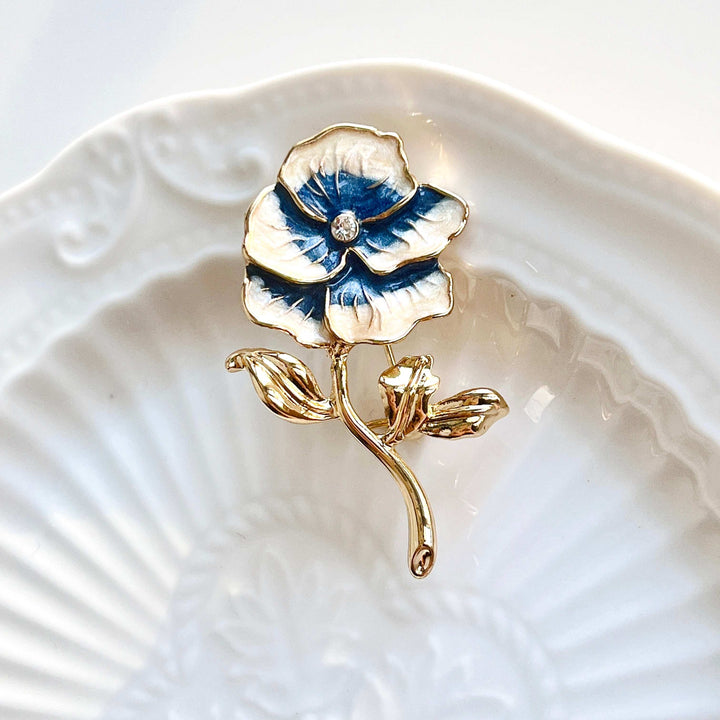 Blue Pansy Brooch