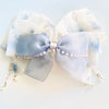 Blue Rose Bow Hair Claw Clip - Natural Bunny Accessories