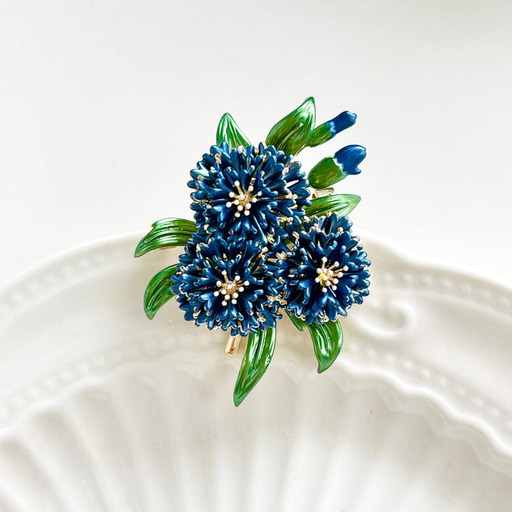 Blue Thistle Flower Brooch - Natural Bunny Accessories