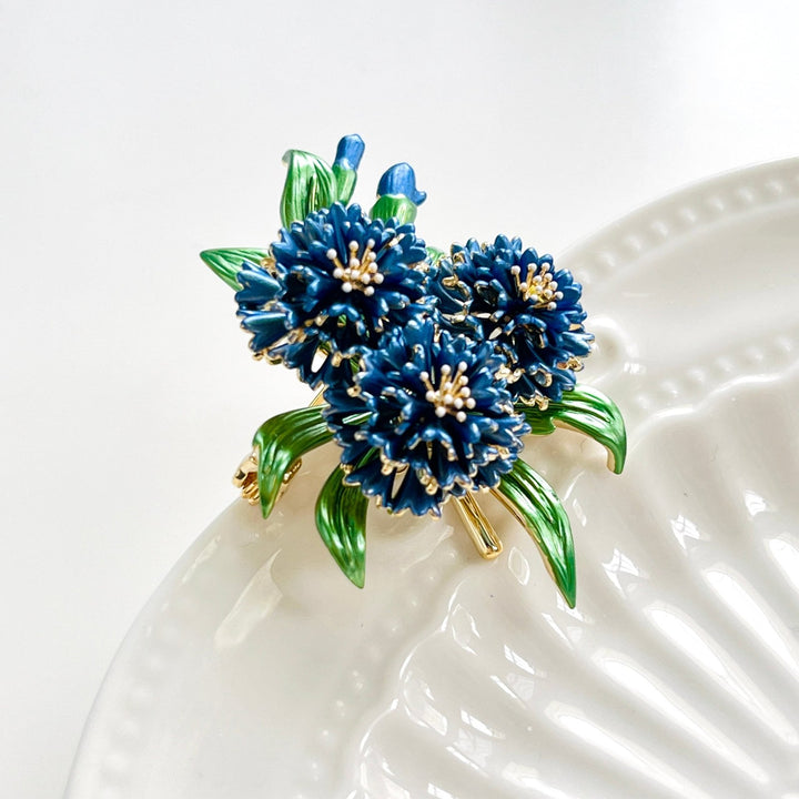 Blue Thistle Flower Brooch - Natural Bunny Accessories