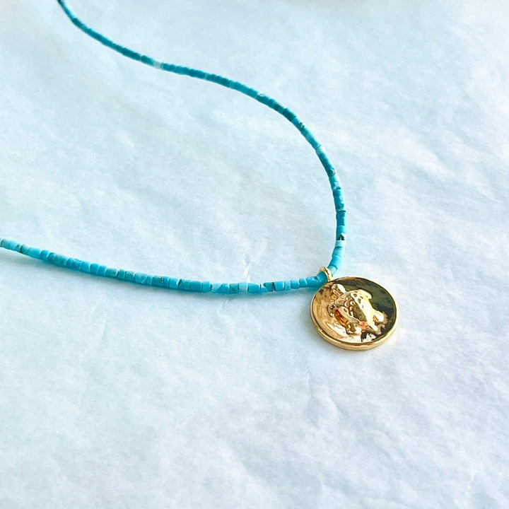 Turtle Pendant Blue Turquoise Beaded Necklace - Natural Bunny Accessories